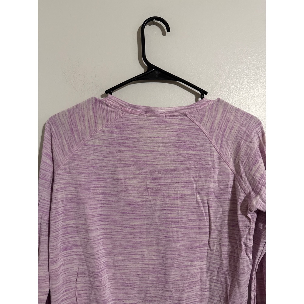 Champion Womens Purple Space Dye Long Sleeve Activewear Top Small Crew Neck - Picture 5 of 6